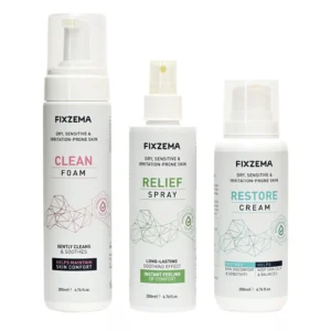 FIXZEMA Complete Verzorgingset – Foam, Spray & Creme